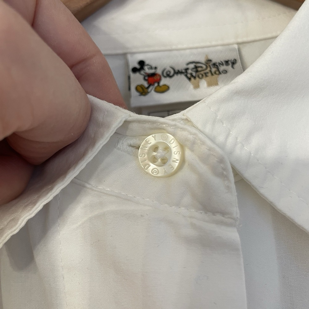 Vtg 90s Walt Disney World Mickey Mouse Suspender Shirt Embroidered Trompe L'oeil - Picture 15 of 16